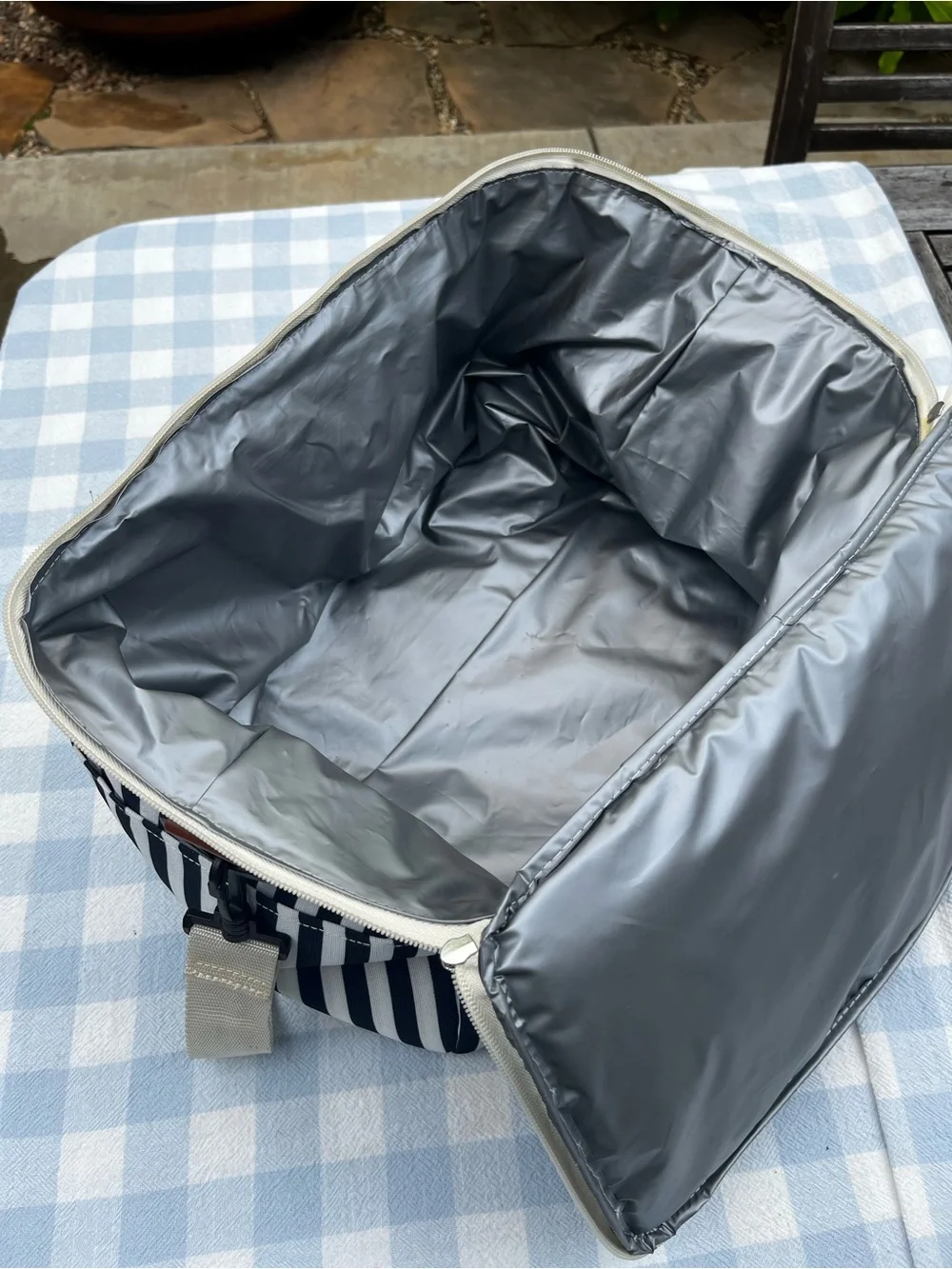 Striped Insulated Picnic Cooler